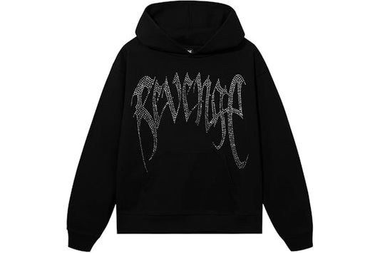 X heartbreak bejeweled hoodie black/clear