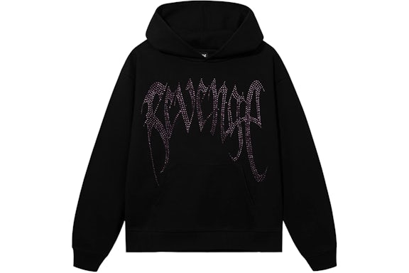 X heart break bejeweled hoodie black/purple