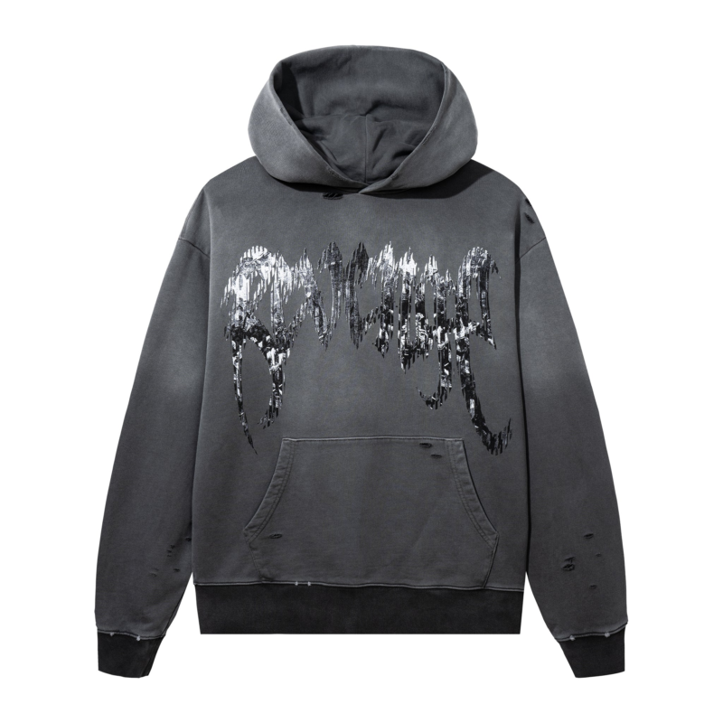 Kosuke Kawamura Glitch Arch Logo Treated Hoodie