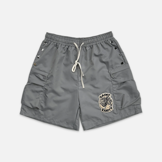 Nylon Cargo Shorts Grey