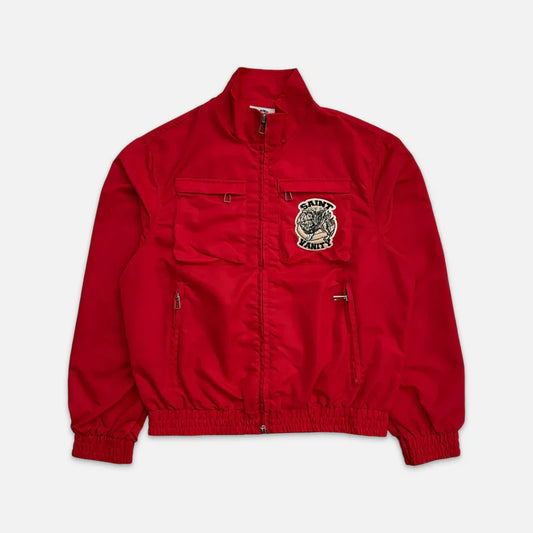 Nylon Cargo Button Up Red