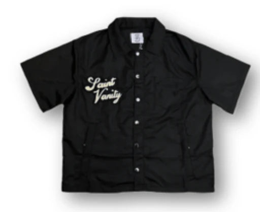 Nylon Button Up Black