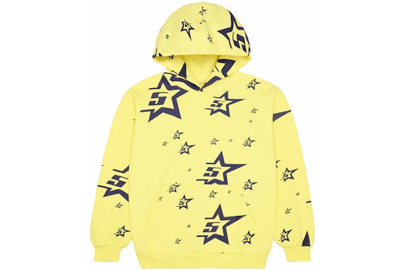 YELLOW 5STAR PRINT HOODIE
