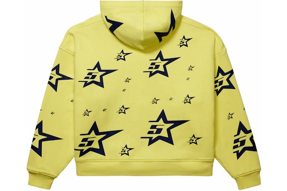 YELLOW DOUBLE LAYER 5STAR ZIP HOODIE (PRODUCT A
