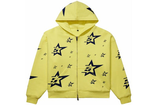 YELLOW DOUBLE LAYER 5STAR ZIP HOODIE (PRODUCT A