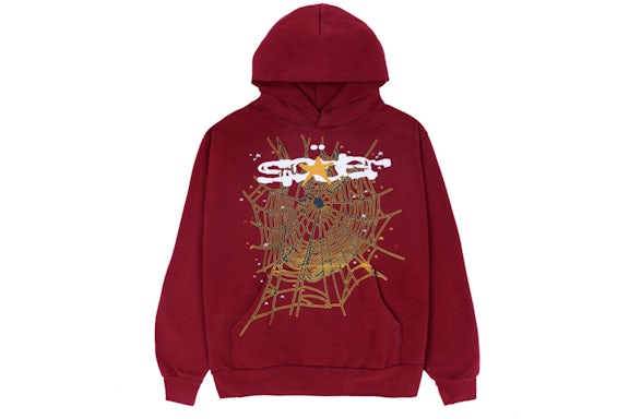 Sp5der Maroon Logo Hoodie