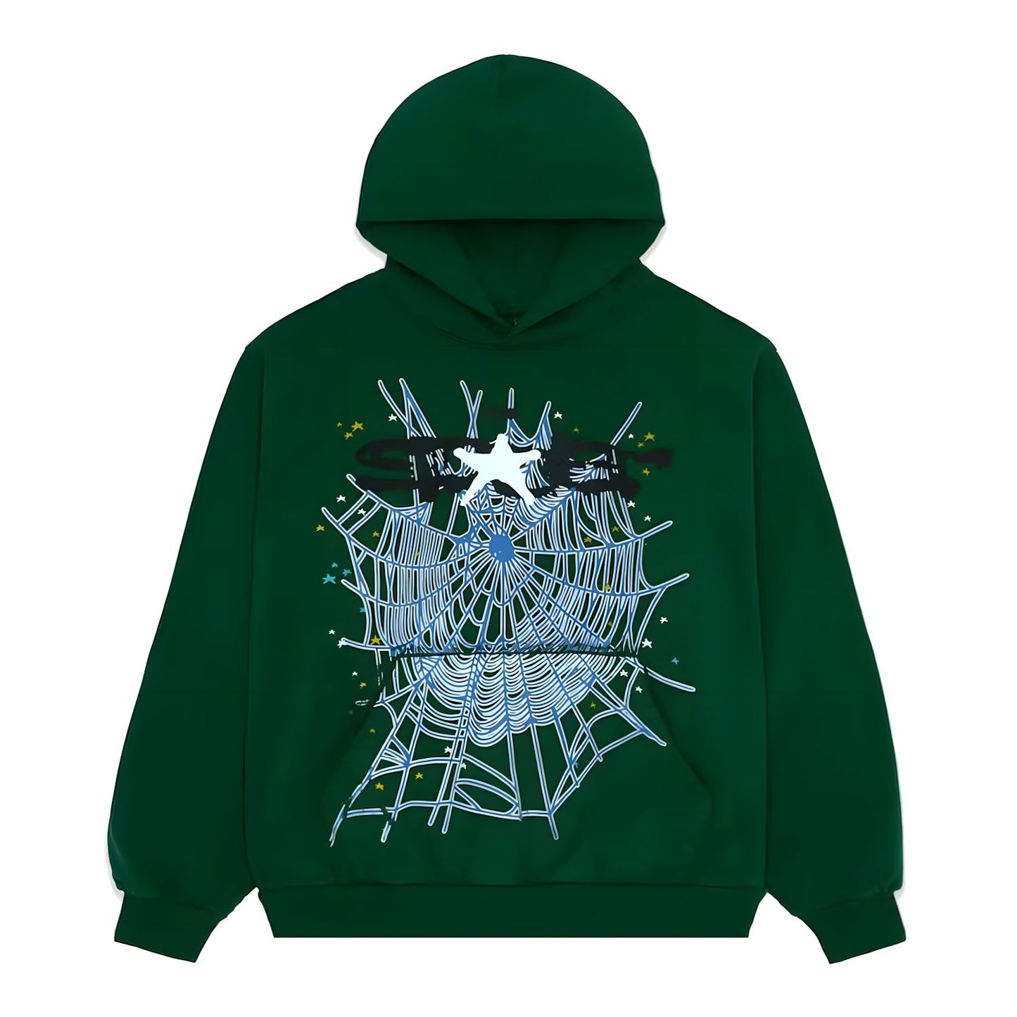 Sp5der Hunter Green Web Hoodie