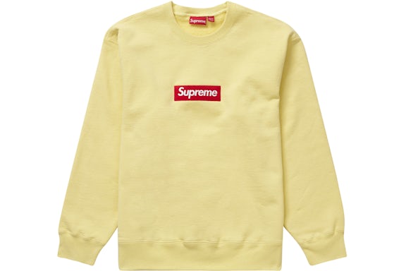 Supreme FW22 Box Logo Pale Yellow Crewneck