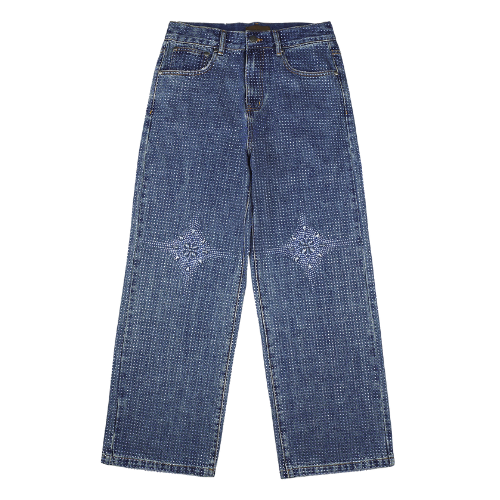 20K Diamond Stellar Denim Pants IN Blue