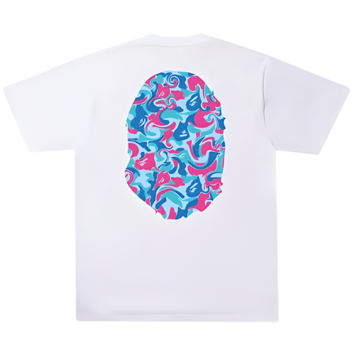 BAPE Big Head Marble Camo White Tee