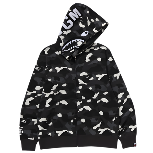 BAPE Shark Full Zip Hoodie Black City Camo
