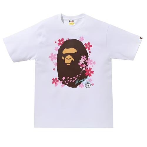 BAPE Big Head Sakura White Tee