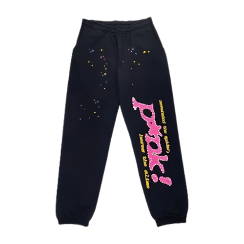 Sp5der Black P*nk Sweatpants