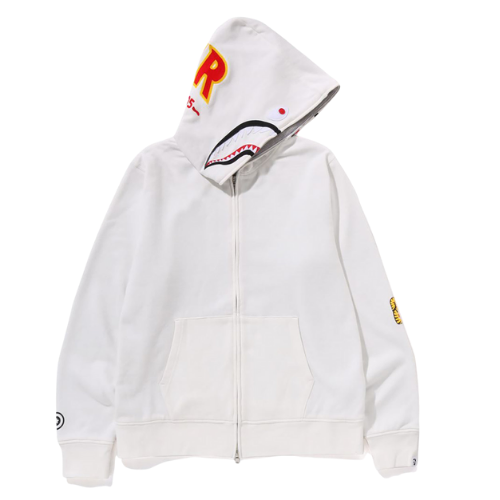 BAPE Shark Full Zip Hoodie White