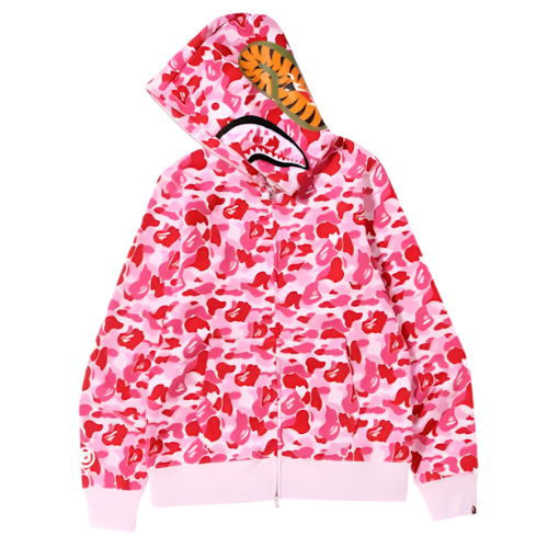 BAPE Shark Full Zip Hoodie Pink