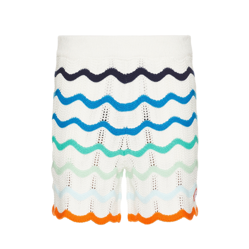 Beach club knit gradient wave texture shorts