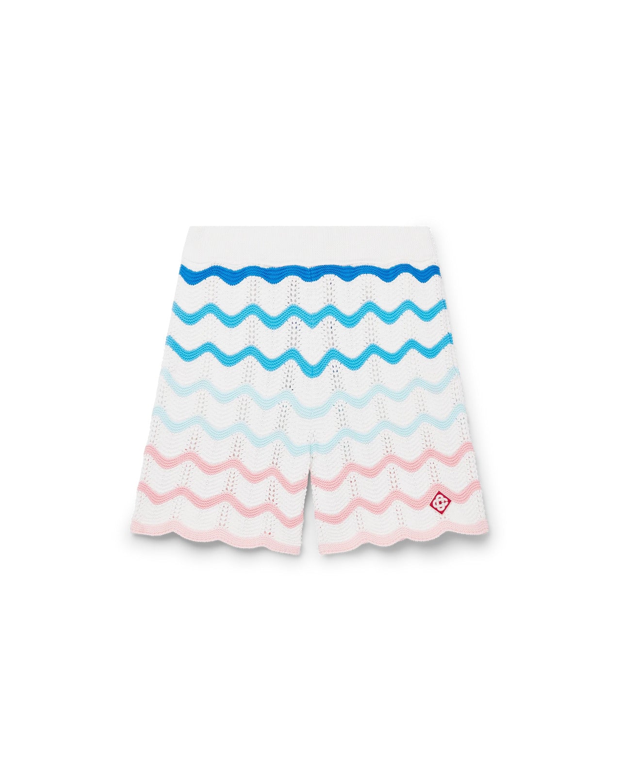 Beach club cotton gradient wave texture shorts