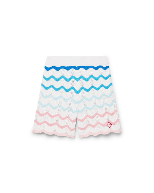 Beach club cotton gradient wave texture shorts