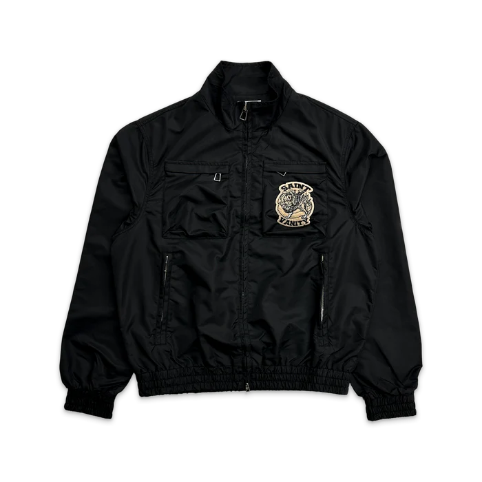 Nylon Cargo Button Up Black