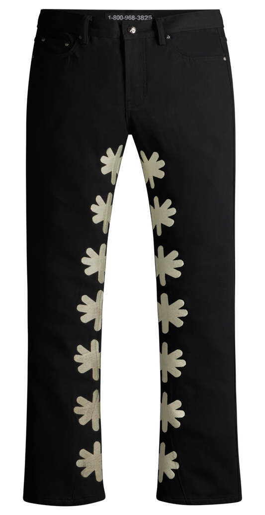 Studded Sun Logo Denim Pant Blue/Bone