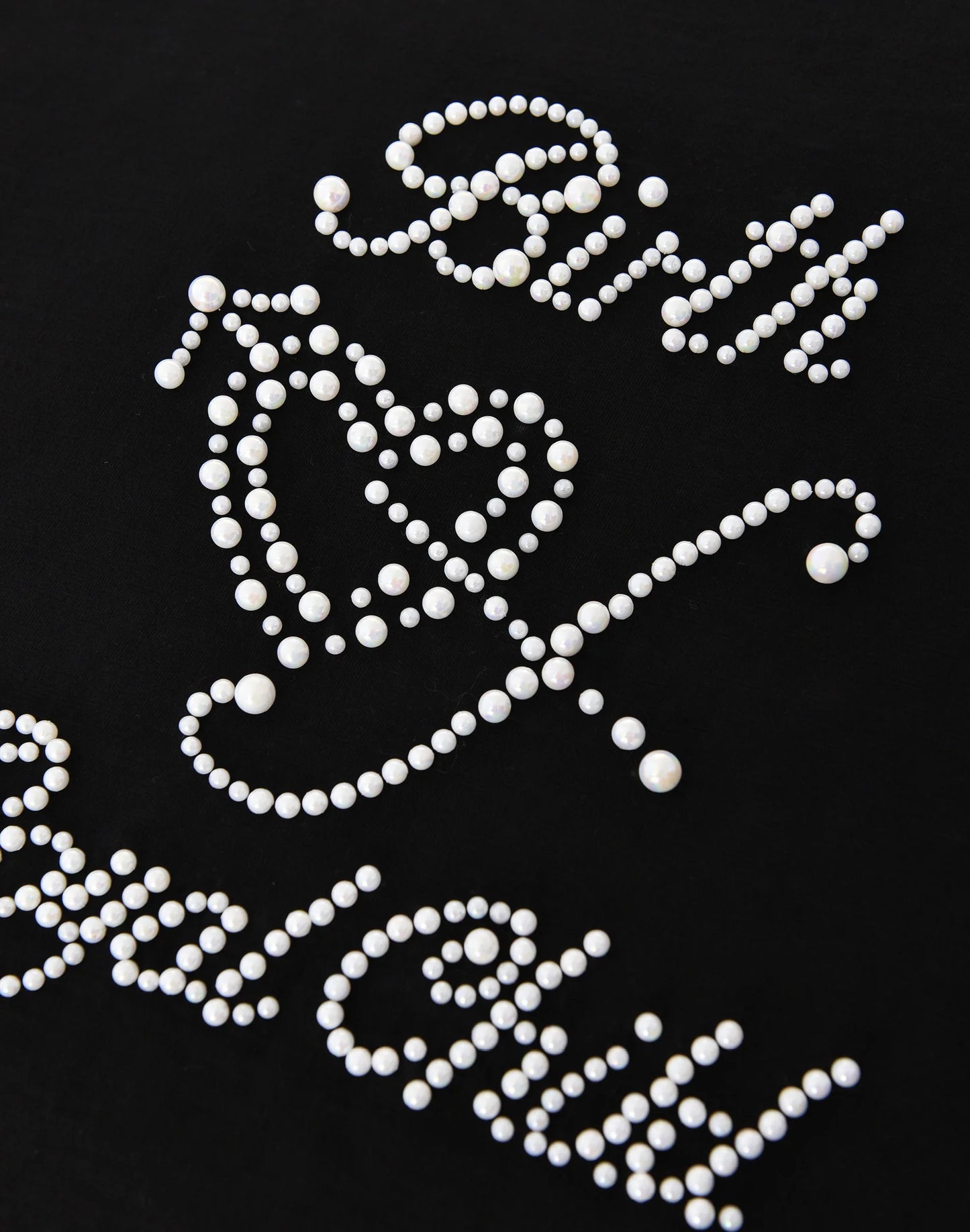 Pearl Patchwork Tee Black