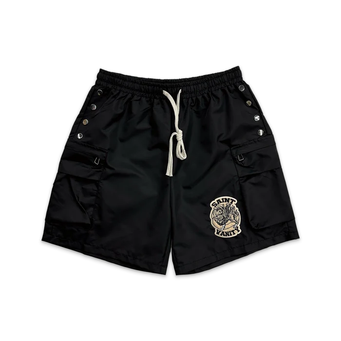 Nylon Cargo Shorts Black