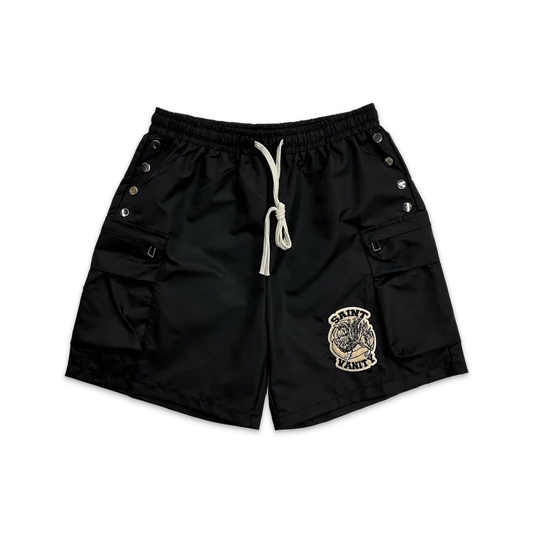 Nylon Cargo Shorts Black