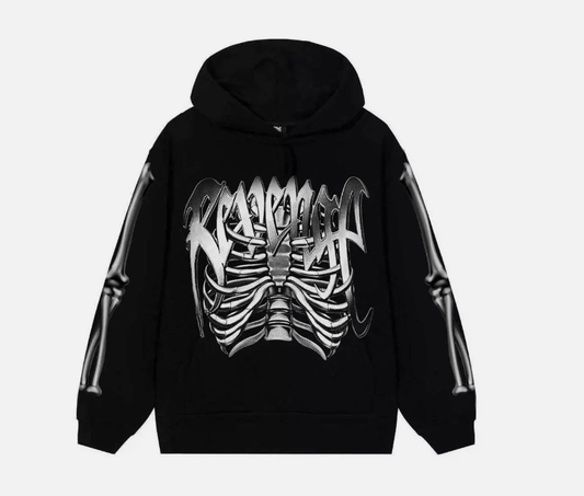 Chrome Skeleton Hoodie Black
