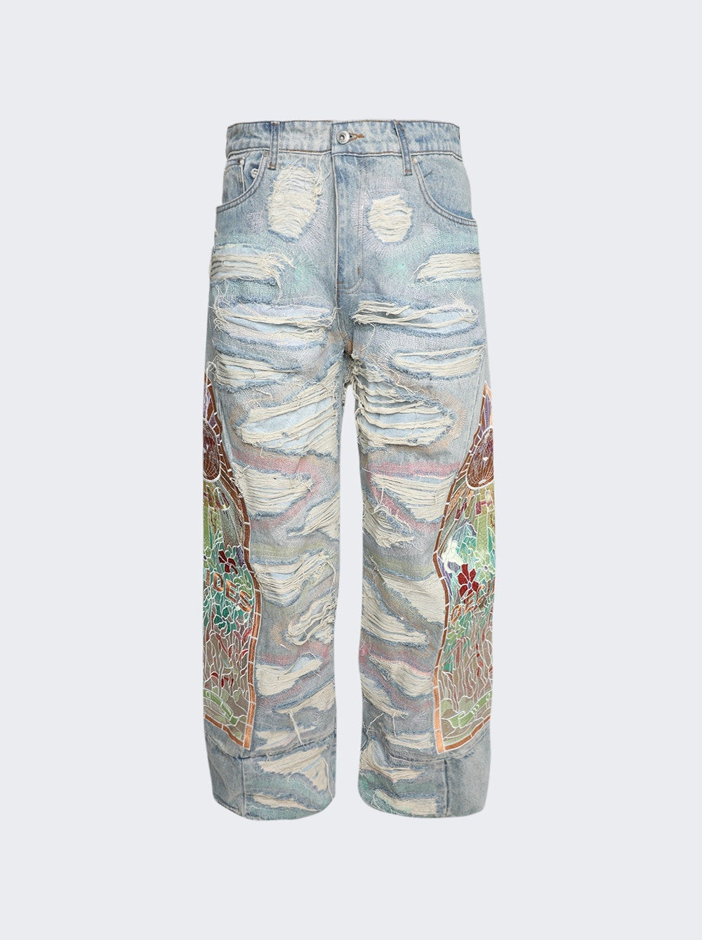 Multicolor Side Embroidery Denim