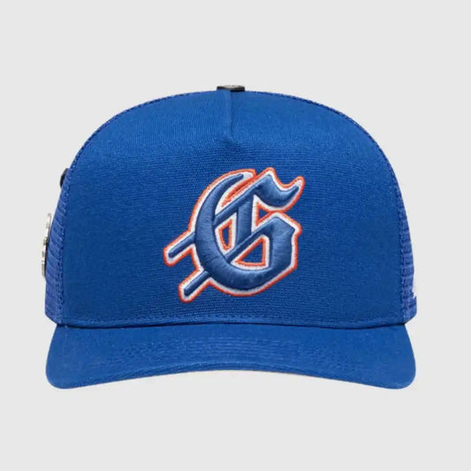 GS LOGO TRUCKER HAT BLUE/ORANGE