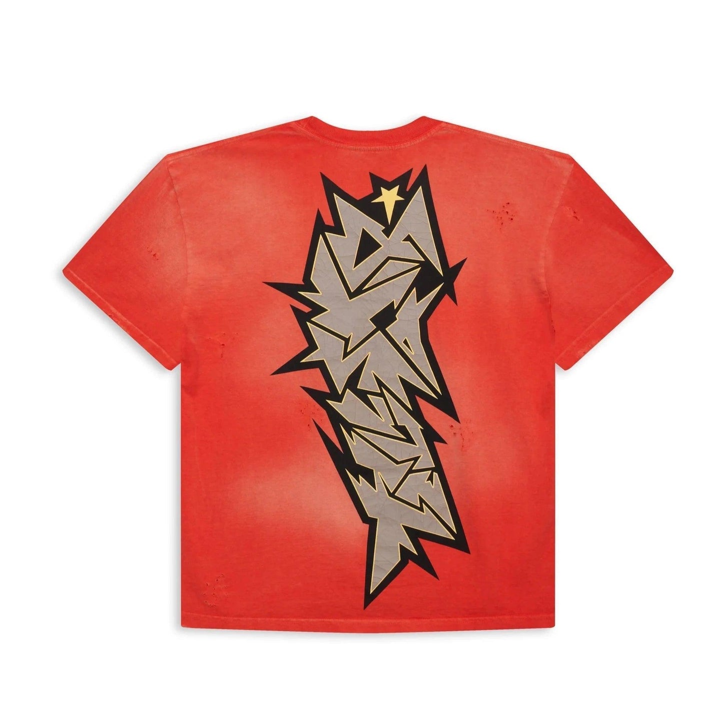 Cracked Logo Distressed Tee Red
