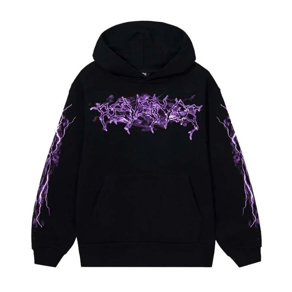 Purple Lightning Hoodie Black