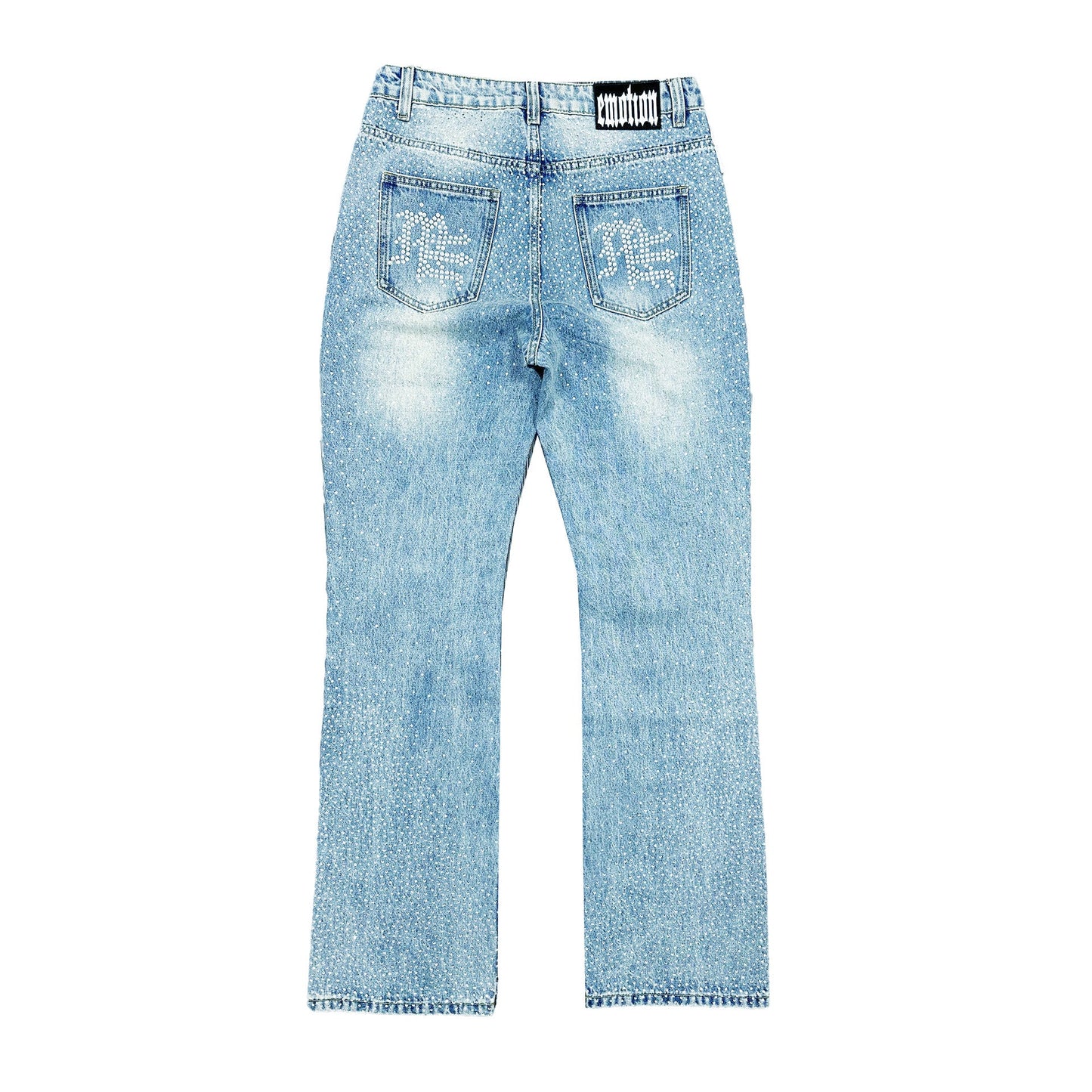 Rhinestone Denim Jeans Blue