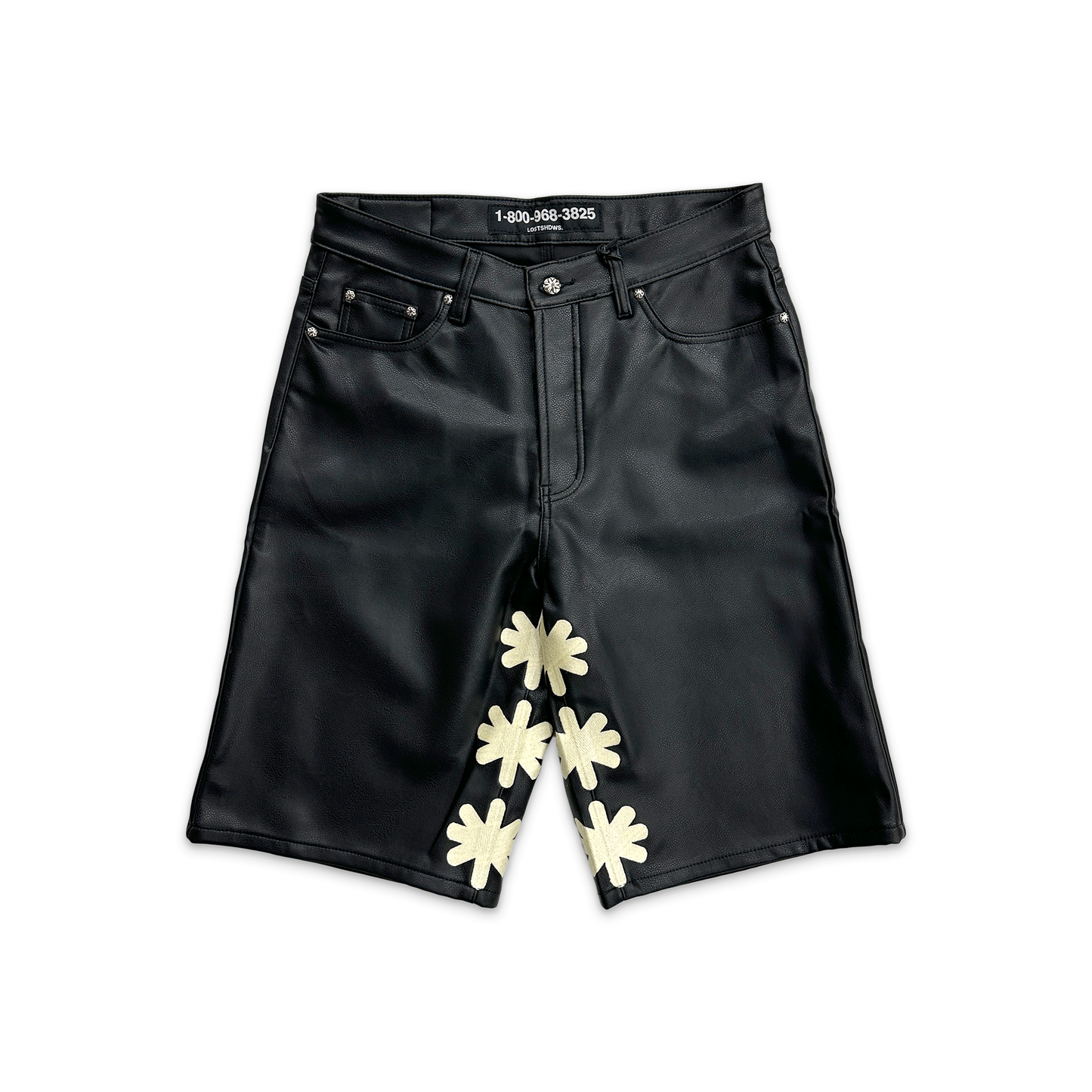 Leather Shorts black bone