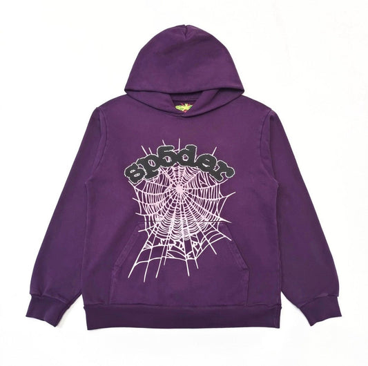 Sp5der Purple Web Hoodie