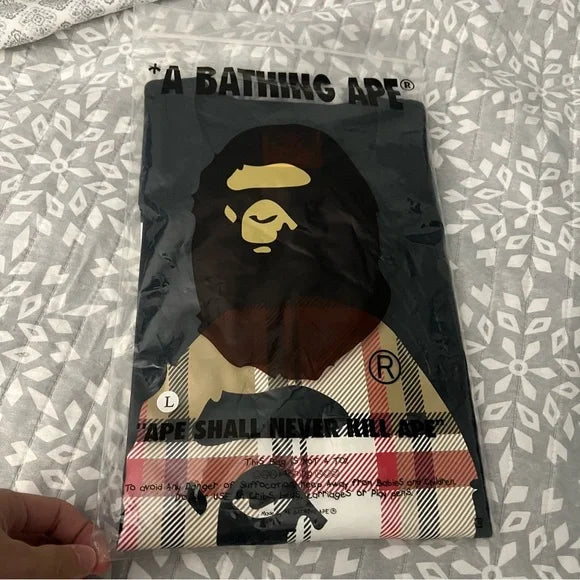 BAPE Big Head Check Black Tee