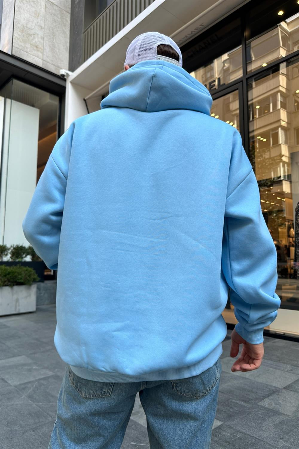 Inverse blue hoodie
