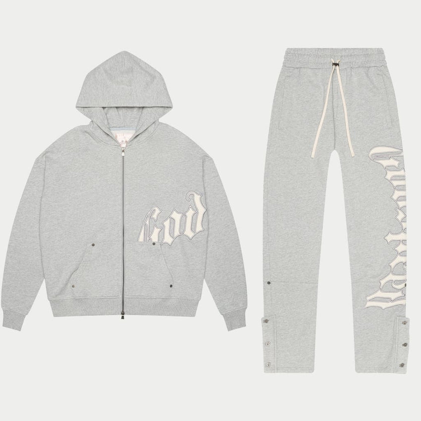 OG Logo Sweatsuit V2 (Grey/Silver Satin) BOOM