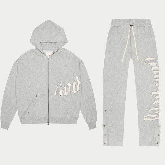 OG Logo Sweatsuit V2 (Grey/Silver Satin) BOOM