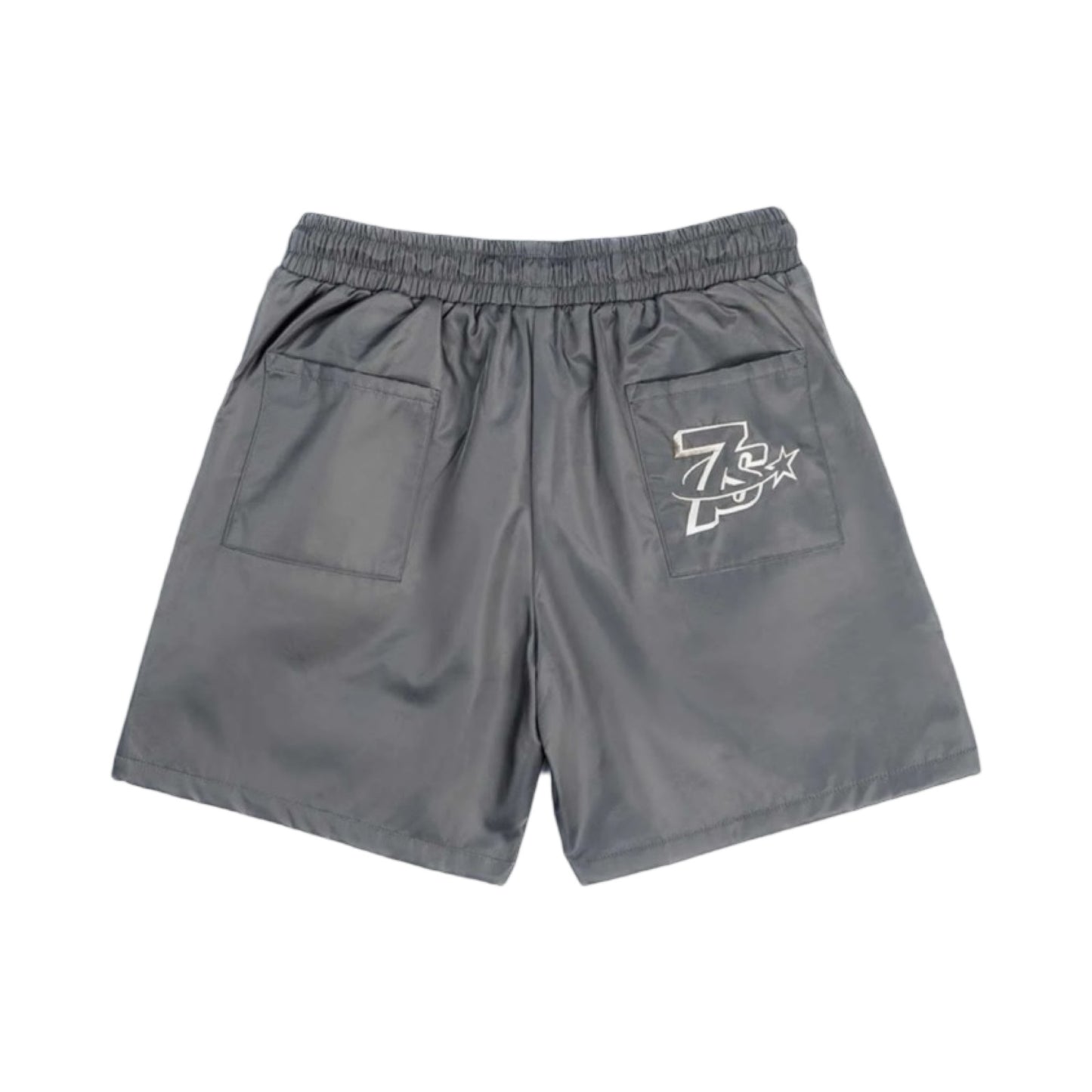 Nylon Button Up Shorts Grey