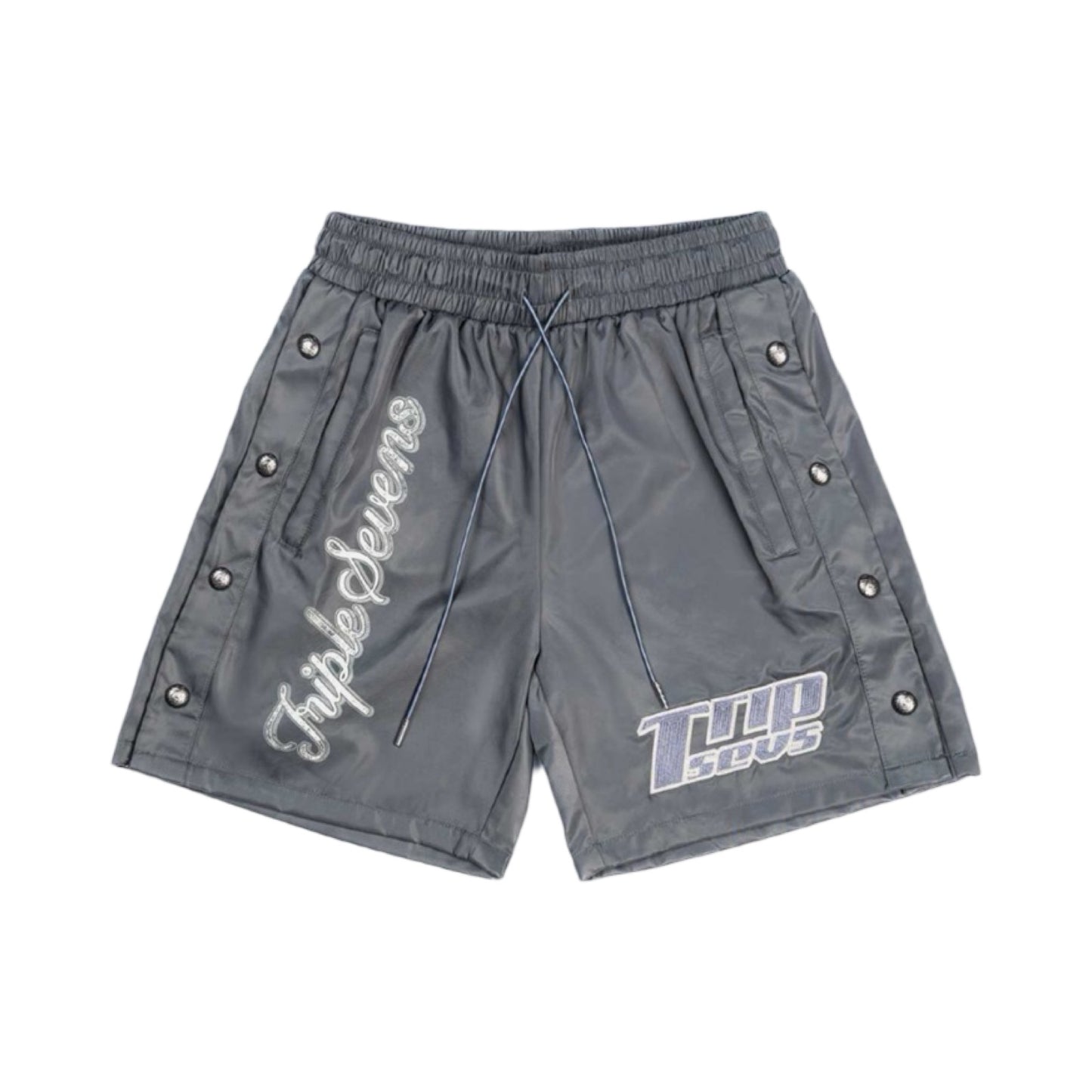 Nylon Button Up Shorts Grey