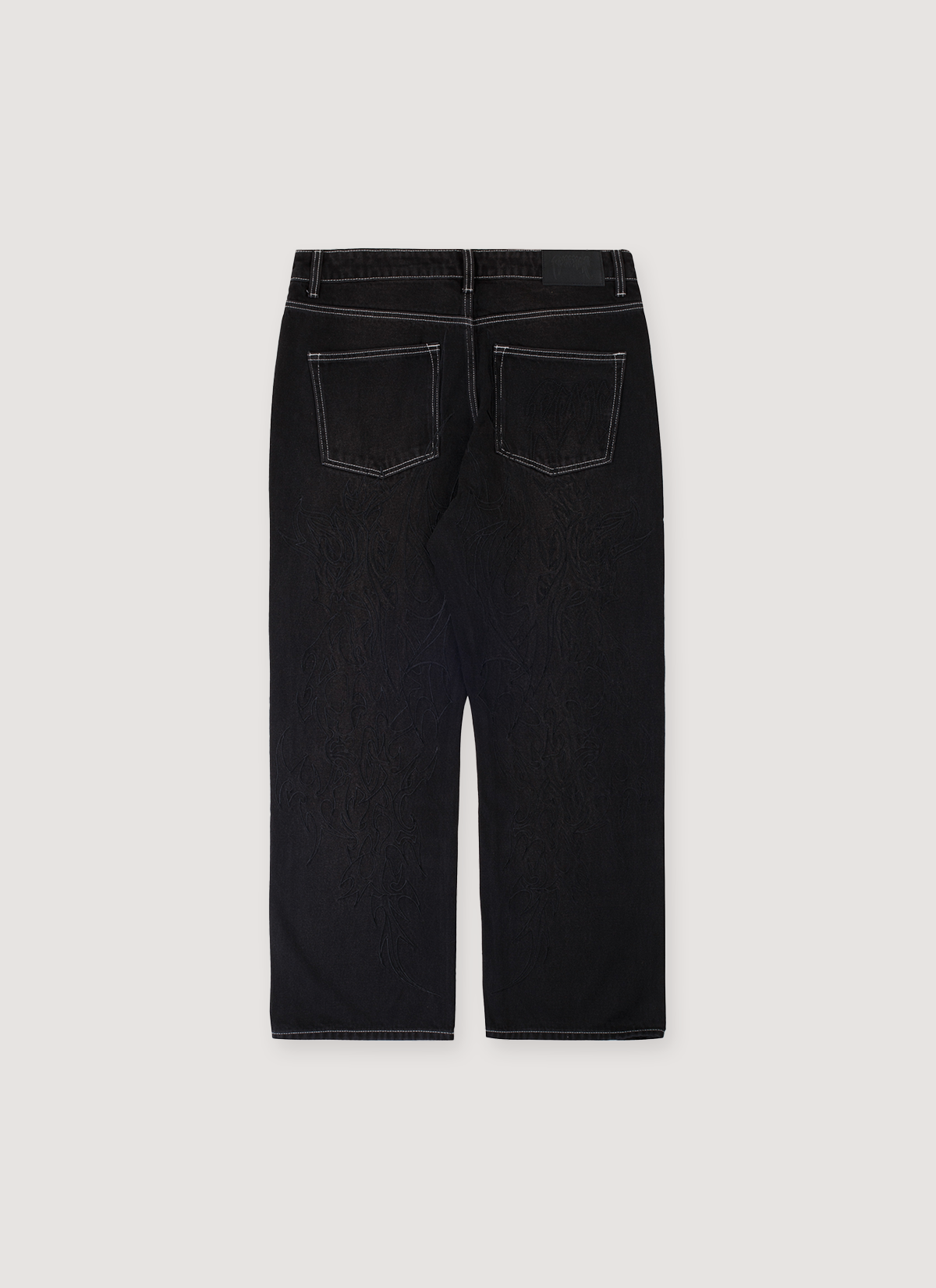 Tribal Cross Denim Pant Black