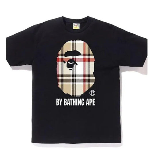 BAPE Big Head Check Black Tee