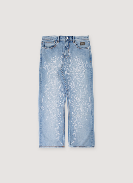 Tribal Cross Denim Pant Indigo