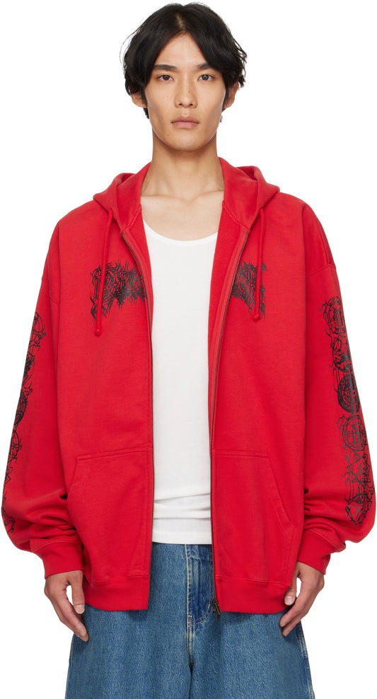 Crimson Patch Zip Up Red Stones