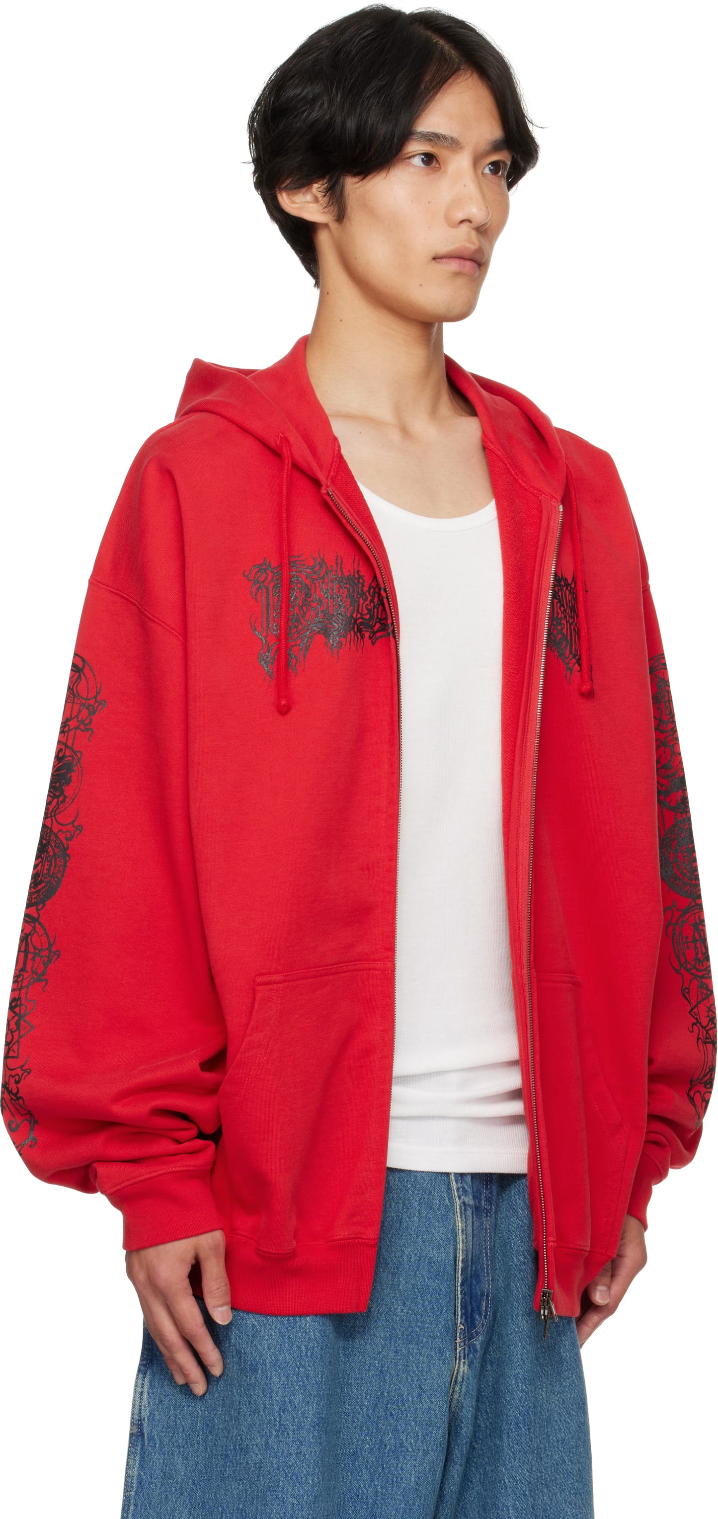 Crimson Patch Zip Up Red Stones
